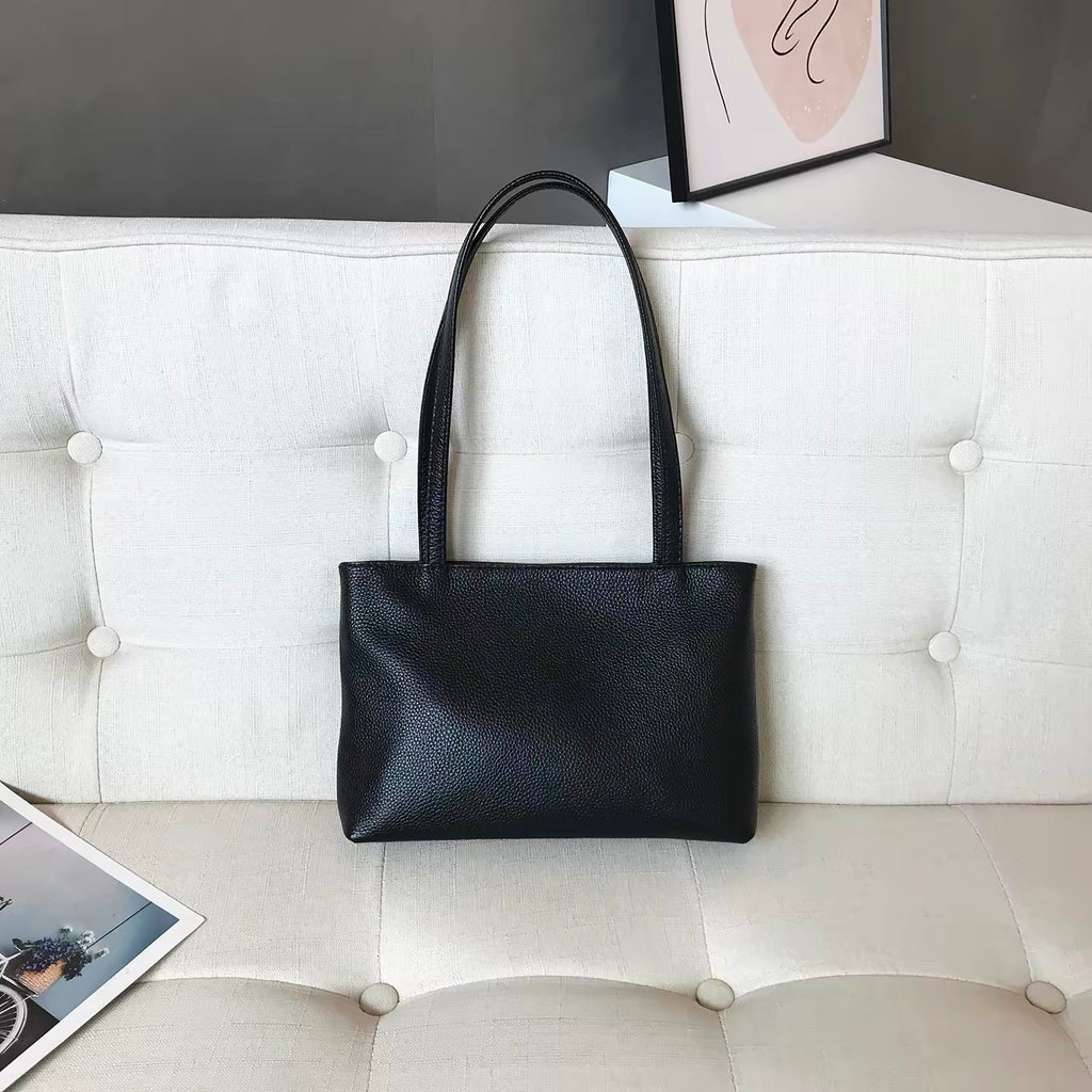 Popular Mini Commute Tote Bag, Soft Full-Grain Cow Leather Shoulder Handbag for Petite Women
