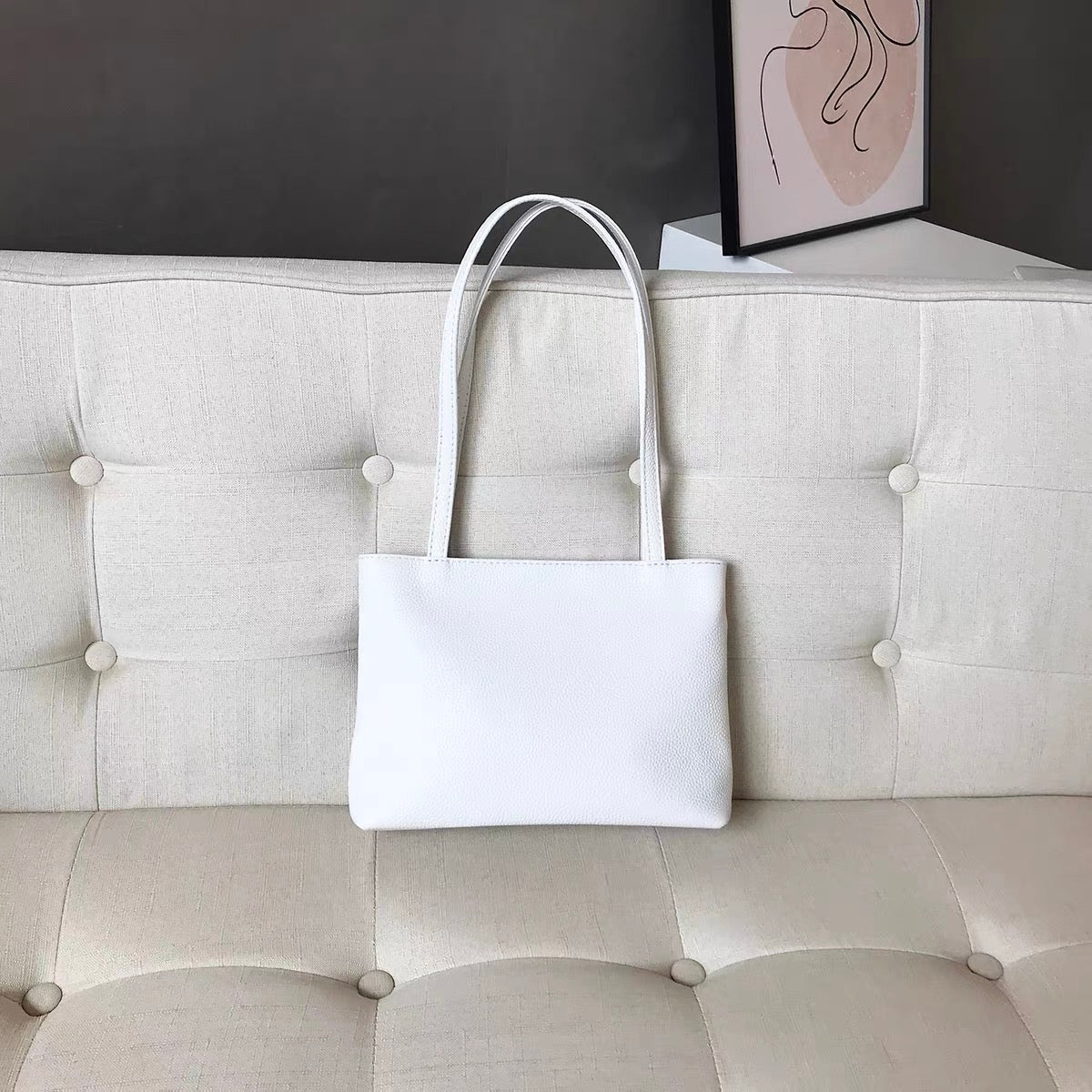 Popular Mini Commute Tote Bag, Soft Full-Grain Cow Leather Shoulder Handbag for Petite Women