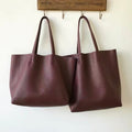 Street Style Soft Cow Leather Shopping Tote Bag, Large Capacity Casual Winter Shoulder Handbag for Women